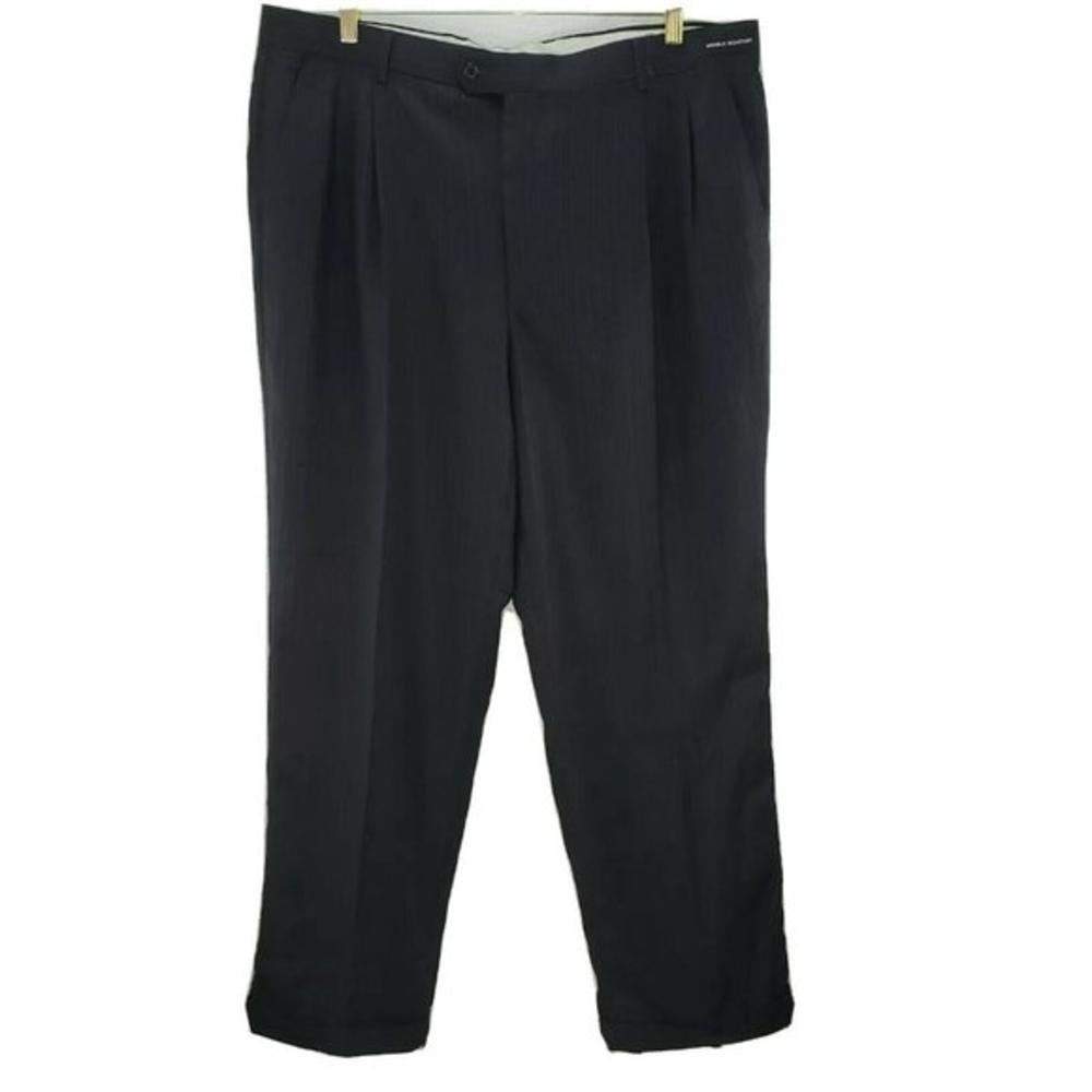 Enrico‎ Rossini Mens Dress Pant Navy Blue Pinstripe